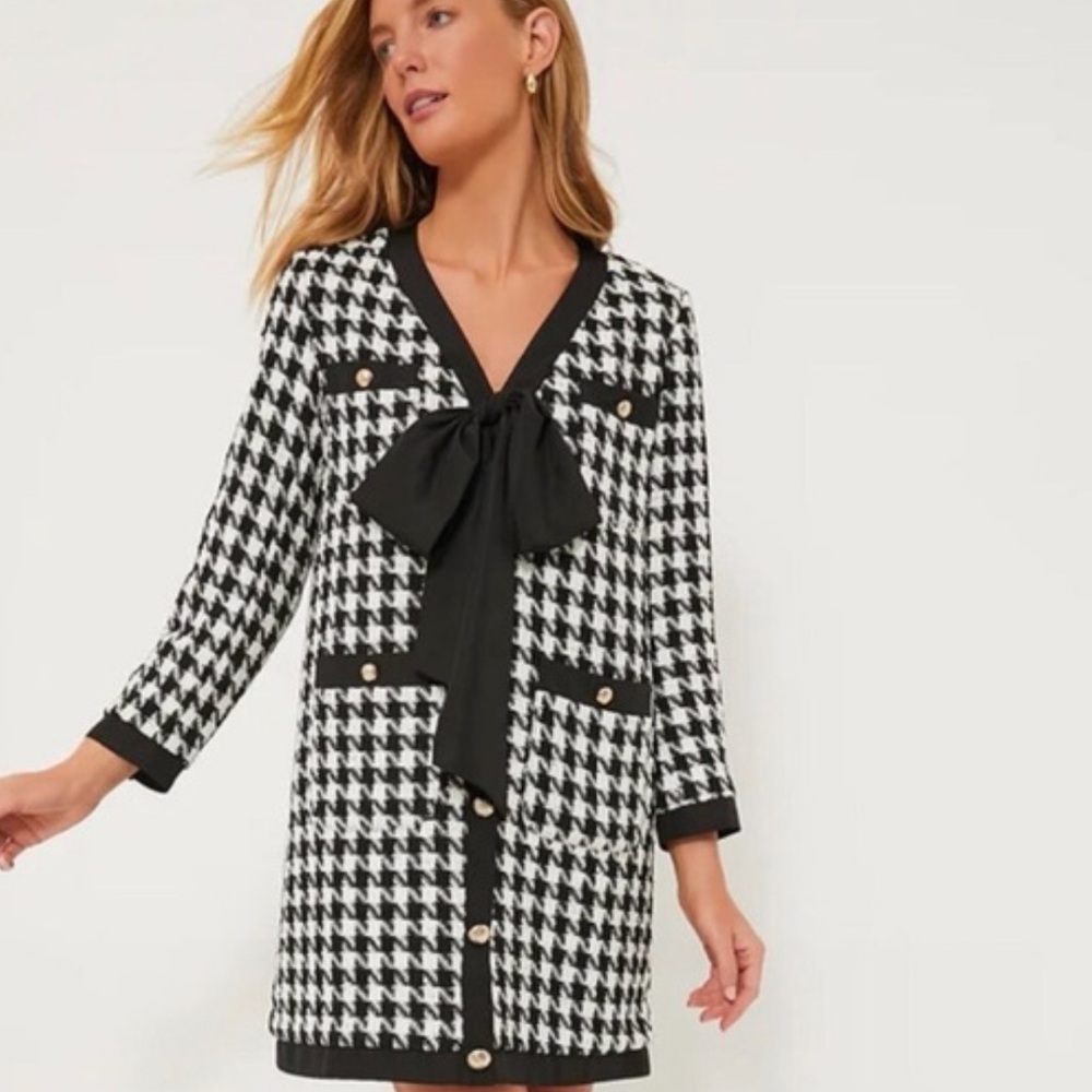 Tuckernuck Black and White Houndstooth Mini Dress